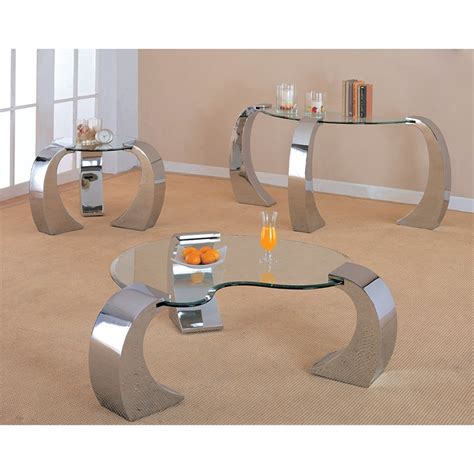 This look is totally modern, and it gives your home a dramatic look that's sure to impress. Coaster Custer Chrome End Table with Glass Top - 720057