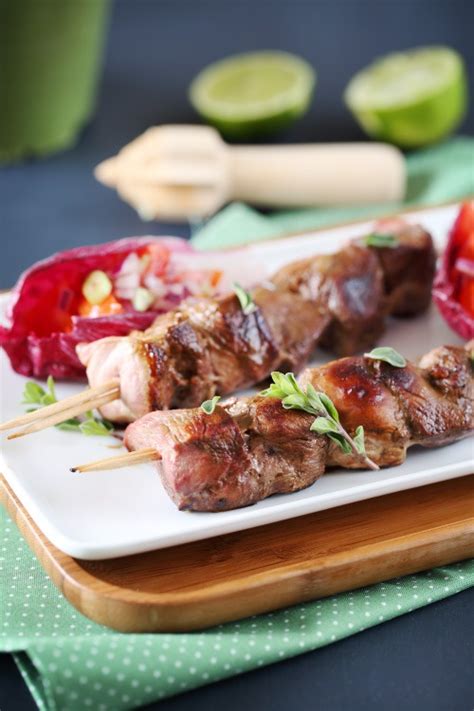 Brochettes de magret de canard à la marjolaine
