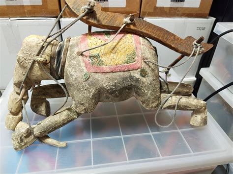 Antique Burmese Myanmar Elephant Marionette Puppet Hobbies And Toys