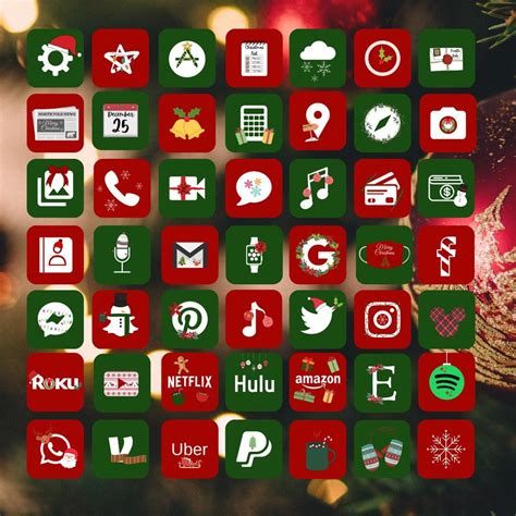 Christmas Red And Green Iphone Ios 14 App Icons Pack Ios 14 App Icon