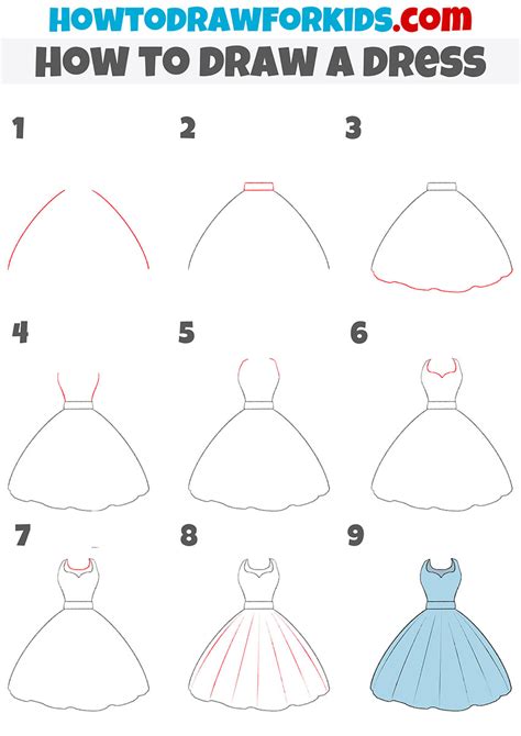 How To Draw A Dress Easy Drawing Tutorial For Kids
