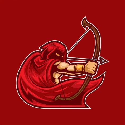 Archer Warrior Logo Mascot Vector Premium