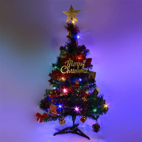 2 Ft Tabletop Artificial Small Mini Christmas Tree With Led Light
