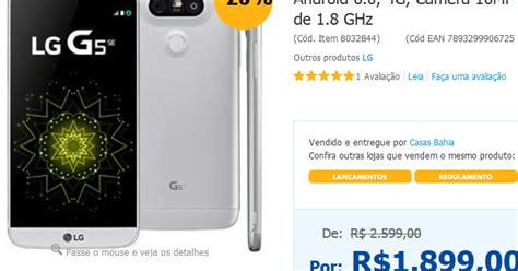 Smartphone Lg G5 32gb Tela 53 4g Câmera 16mp E Processador Octa