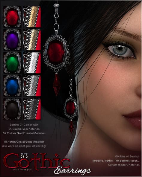 Sv S Gothic Earrings 3d Figure Assets Sveva