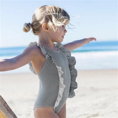 Baby Striped Bikini Swimmer Beach Suit Swimming Infant Kid Baby Girls