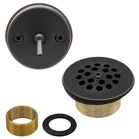 Bathtub Trip Lever Bath Drain Replacement Overflow Cover Kit Assembly With Brass Adapter In Oil
