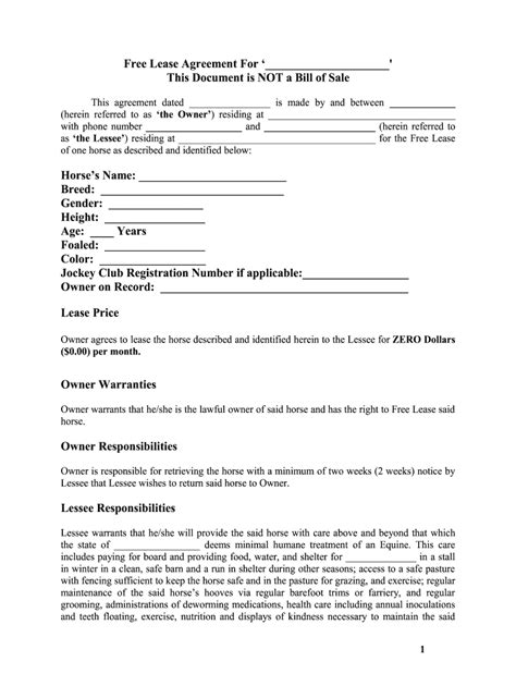 Ground lease agreement template 7 land lease templates free sample. Horse Barn Rental - Fill Online, Printable, Fillable ...