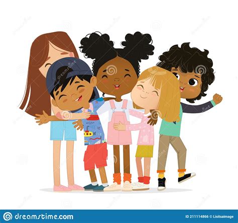Children Hug Each Other Smile Happy Kids Stock Illustrations 49