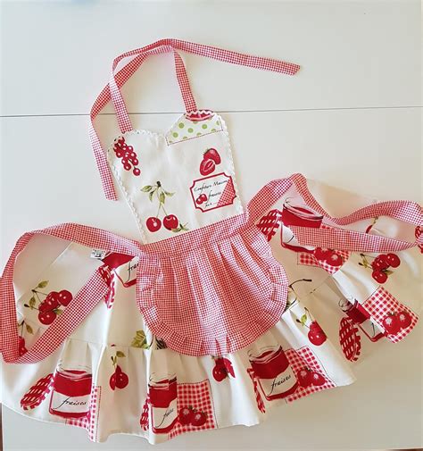 gingham cherry aprons for women sweetheart plaid retro apron etsy retro apron womens aprons