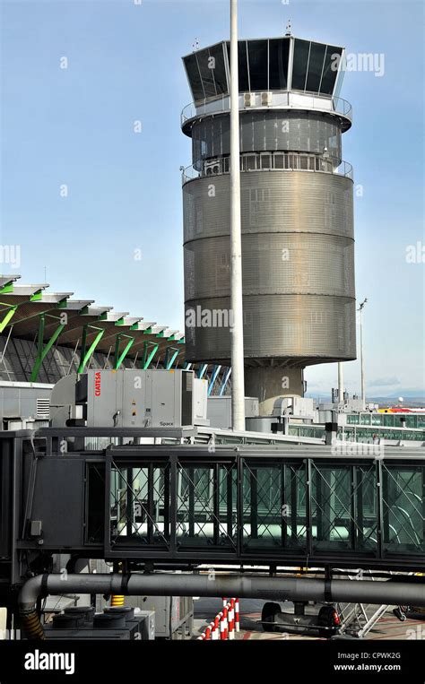 Control Tower Barajas International Airport Madrid Spain Stock Photo