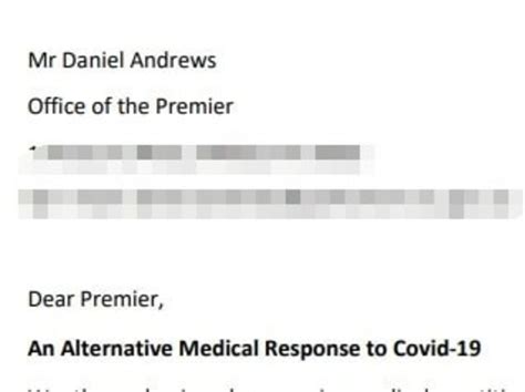 Coronavirus Victoria Doctors Desperate Letter To Dan Andrews The Australian