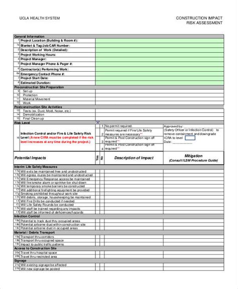 22 Risk Assessment Forms In Pdf