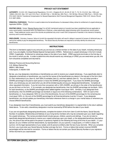 Dd Form 2894 Fill Out Sign Online And Download Fillable Pdf