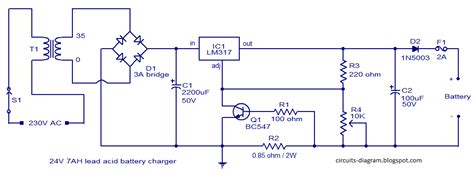 Dodge charger r t se and 500 1970 complete wiring. Circuits Diagram: 24V Lead acid Battery Charging circuit