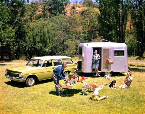 1962 Holden Ej Station Wagon With Caravan Vintage Trailers Vintage