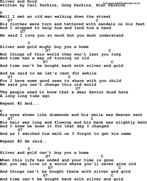 Dolly Parton Song Silver And Gold Lyrics And Chords