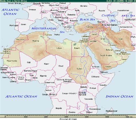 Map Of Northern Africa And The Middle East World Map