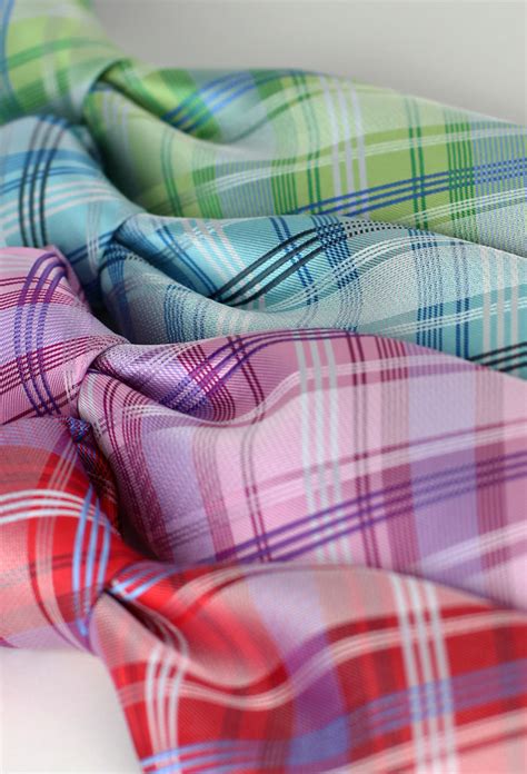 Bright Colored Summer Plaid Neckties By Puccini