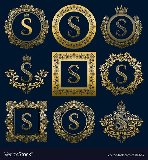 Vintage Monograms Set Of S Letter Royalty Free Vector Image