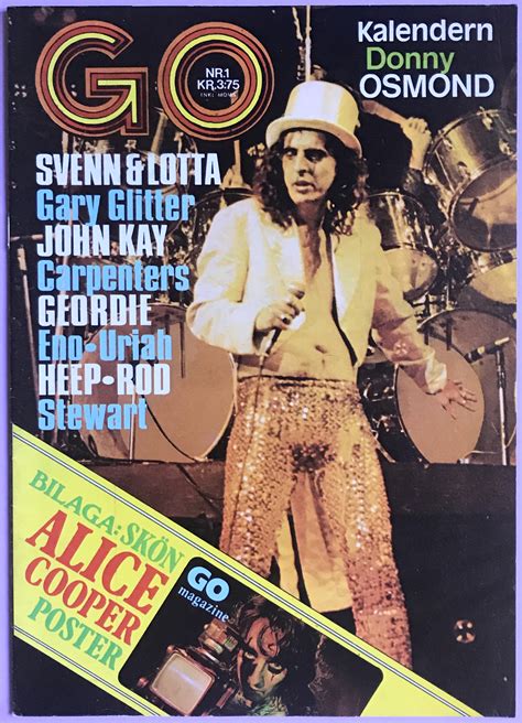 Nostalgipalatset Go Magazine No 1 1974 Alice Cooper Cover