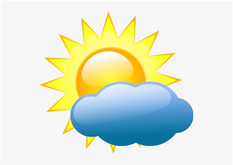 Pastel Colored Symbol For Partly Cloudy Sky Vector Weather Symbols