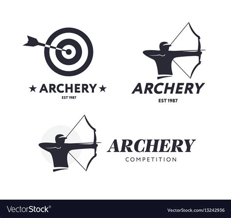 Abstract Archery Logo Badge Concept Royalty Free Vector