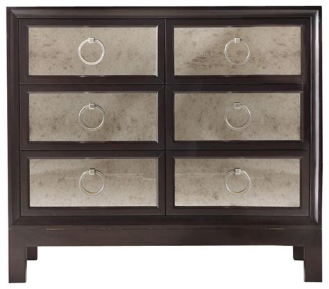 Six Drawer Mirrored Front Chest Transitional Dressers By Benjamin