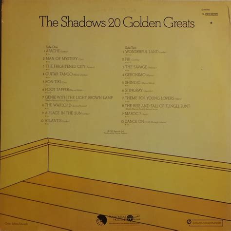 The Shadows 20 Golden Greats Lp Oldshop