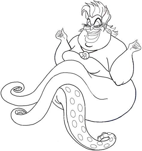 How Draw Ursula The Sea Witch From The Little Mermaid Step By Step