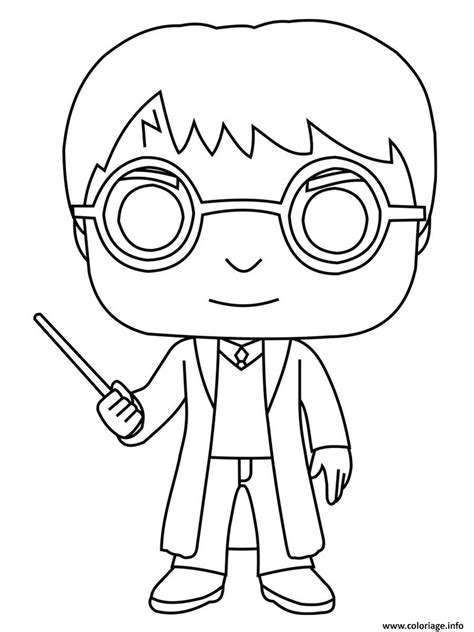 Dessin harry potter facile : Coloriage Harry Potter En Miniature - JeColorie.com