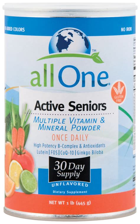 All One Active Seniors Multiple Vitamin And Mineral Powder 1 Lb 445 G