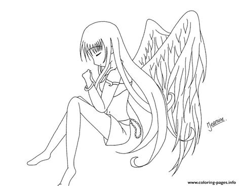 Anime Angel Girl 1 Coloring Pages Printable
