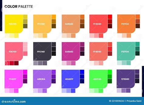 Color Palette Shade Card Color Theory Theme Guide Harmony Vector