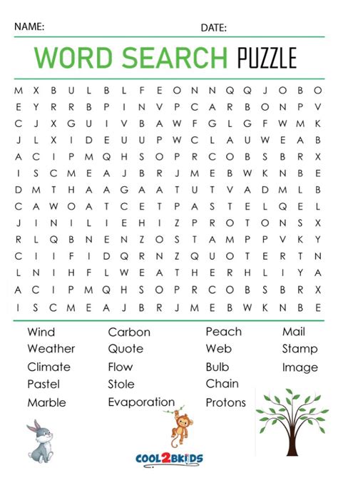 4th Grade Word Search Printable Word Search Printable Free For Kids