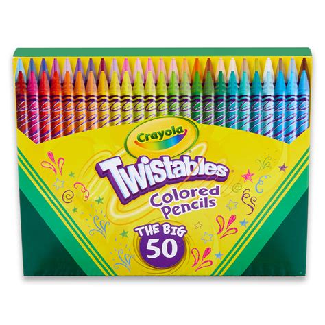 Crayola Multicolor Twistable Colored Pencil Set 50 Colors