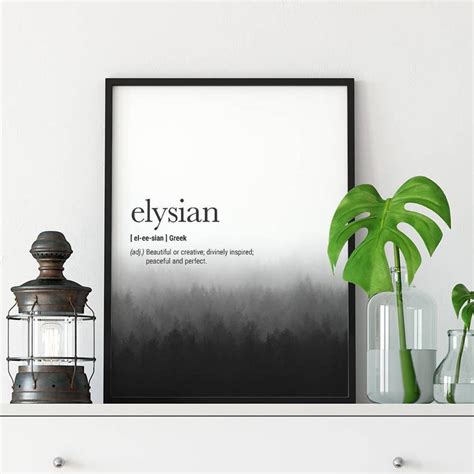 Elysian Definition Prints Greek Definition Wall Art Etsy Canada