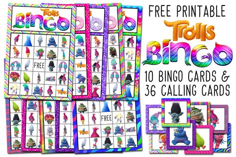 Make printable bingo cards or digital bingo cards in minutes! Trolls Free Printable Bingo Cards - Trolls Birthday Party ...