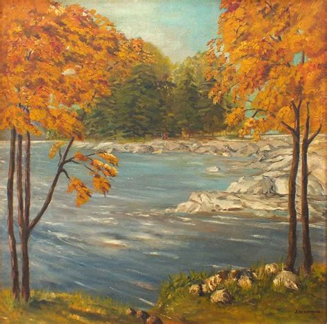 Glen Orchy Autumn River Landscape Oil Painting Framed Large Landscape