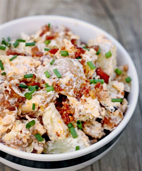 It's packed with flavor from the potatoes, dressing, eggs, bacon, and cheese. Loaded Baked Potato Salad