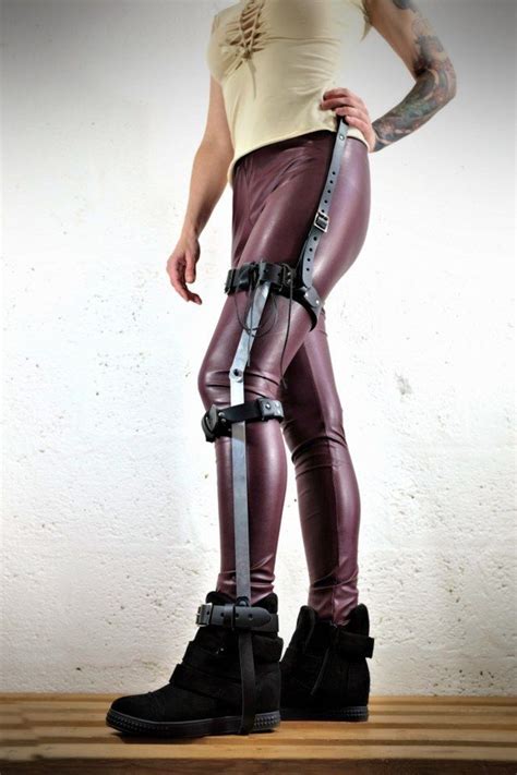 Throwback Mixed Leather And Aluminium Leg Brace By Vontoon Doesnt Stay In Our Shop Long