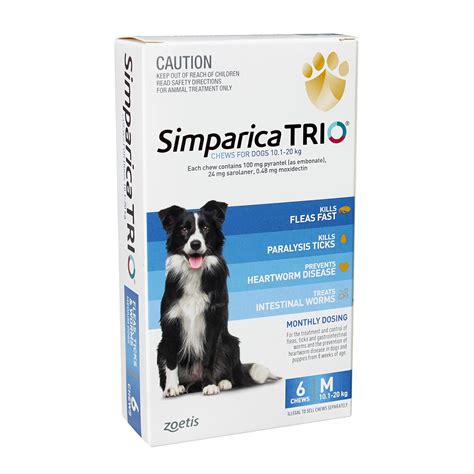 Simparica TRIO For Medium Dogs 10.1-20kg | vet-n-pet DIRECT