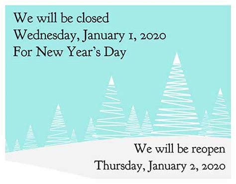Free Closed For New Years Sign Templates Blog