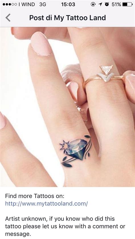 See more ideas about diamond finger tattoo, diamond tattoos, diamond tattoo designs. Diamond | Ring finger tattoos, Tattoo wedding rings ...