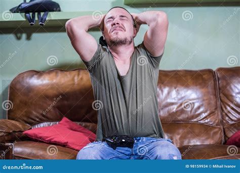Sad Gamer Loosing A Match Stock Photo Image Of Home 98159934