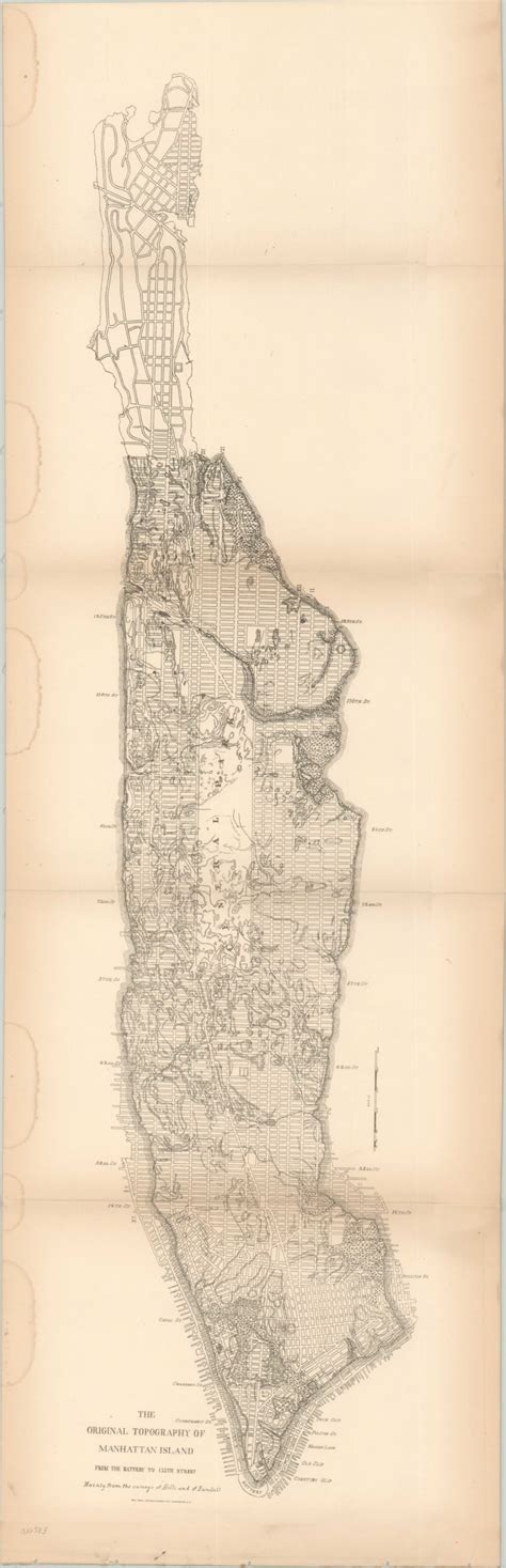 The Original Topography Of Manhattan Island Curtis Wright Maps