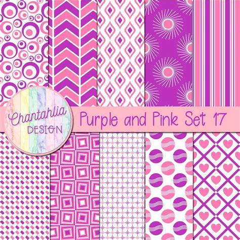 Free Purple And Pink Digital Papers With Various Patterns