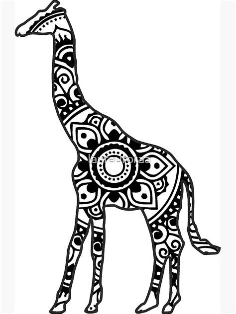 Mandala Giraffe Black Canvas Print By Laurauroraa Redbubble