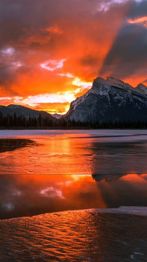 Canada Alberta Banff National Park Sunrise Sunrise Nature