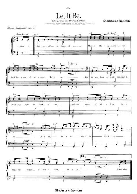 Choose between several difficulty levels, from beginner to expert. Let It Be Sheet Music Beatles | Sheet music, Violin music, Music